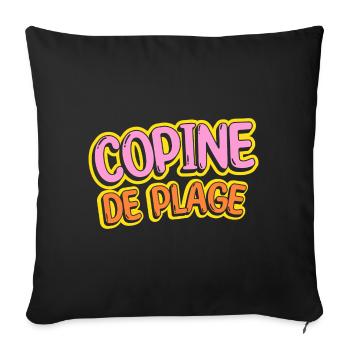 Copine de plage - Housse de coussin décorative 45 x 45 cm - noir - Devant