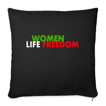 Women life freedom - Housse de coussin décorative 45 x 45 cm - noir - Devant