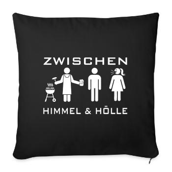 Zwischen Himmel und Hölle - Sofakissenbezug 45 x 45 cm - Schwarz - Vorne