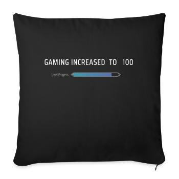 Gaming auf 100 erhöht - Sofakissenbezug 45 x 45 cm - Schwarz - Vorne