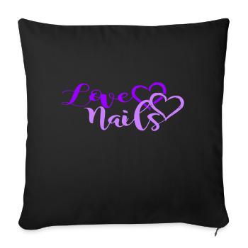 Love Nails Nageldesign Nagelstudio Nails and Beaut - Sofakissenbezug 45 x 45 cm - Schwarz - Vorne