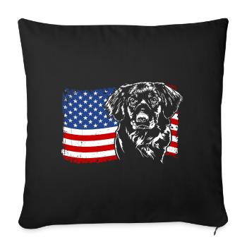 Nova Scotia Duck Tolling Retriever America Flag - Sofa pillowcase 17,3'' x 17,3'' (45 x 45 cm) - black - Front