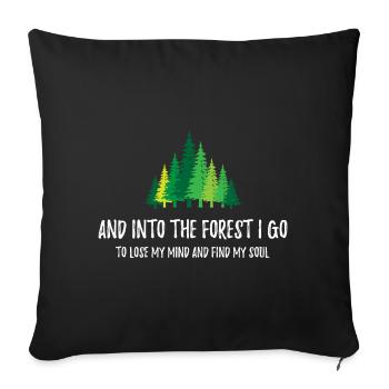 Et je vais dans la forêt - Housse de coussin décorative 45 x 45 cm - noir - Devant