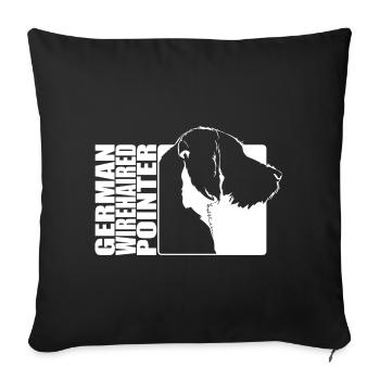 German Wirehaired Pointer Profil Jagdhund Wilsigns - Sofakissenbezug 45 x 45 cm - Schwarz - Vorne