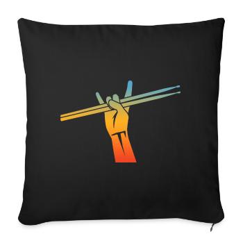 Drummers Drumsticks - Sofa pillowcase 17,3'' x 17,3'' (45 x 45 cm) - black - Front