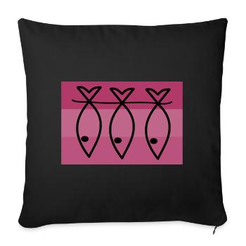 SARDINE. FISH. APRIL FOOL. EASTER. SEA - Sofa pillowcase 17,3'' x 17,3'' (45 x 45 cm) - black - Front