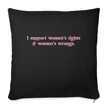 I Support Womens Rights and Wrongs Groovy Feminist - Sofa pillowcase 17,3'' x 17,3'' (45 x 45 cm) - black - Front