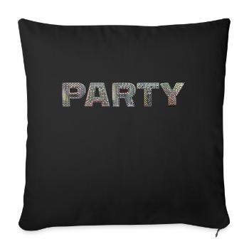Soirée des années 80 DISCO lettrage disco ball look danse - Housse de coussin décorative 45 x 45 cm - noir - Devant