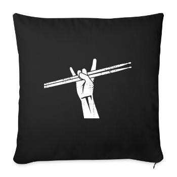 Batteur Musique Rock - Housse de coussin décorative 45 x 45 cm - noir - Devant