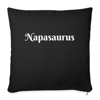 Napasaurus, funny nap slogan - Sofa pillowcase 17,3'' x 17,3'' (45 x 45 cm) - black - Front