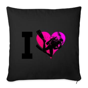 Tauchen Diver Scuba Diver Diving Scuba Taucher - Sofa pillowcase 17,3'' x 17,3'' (45 x 45 cm) - black - Front