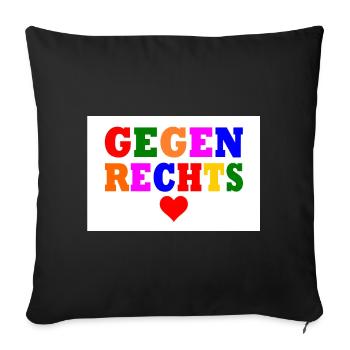 Gegen rechts - Sofakissenbezug 45 x 45 cm - Schwarz - Vorne