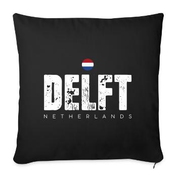 Delft Distressed Wordmark - Sofa pillowcase 17,3'' x 17,3'' (45 x 45 cm) - black - Front