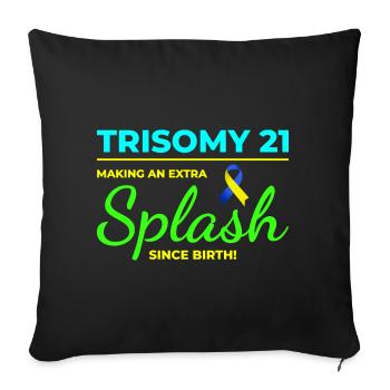 Sensibilisation au syndrome de Down Trisomie 21 Splash - Housse de coussin décorative 45 x 45 cm - noir - Devant