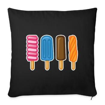 Glace à l’eau pour les enfants - Housse de coussin décorative 45 x 45 cm - noir - Devant