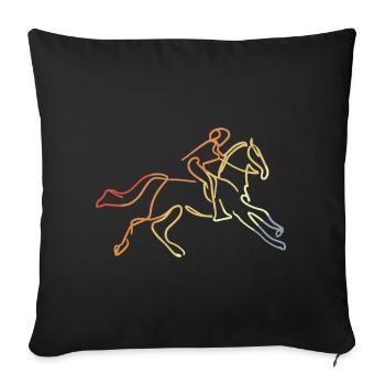Look équestre vintage - Housse de coussin décorative 45 x 45 cm - noir - Devant
