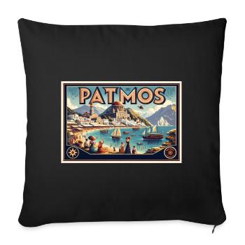 Patmos, Grèce | Vacation Bay Travel - Housse de coussin décorative 45 x 45 cm - noir - Devant
