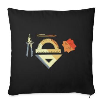 Look Vintage d’architecte - Housse de coussin décorative 45 x 45 cm - noir - Devant