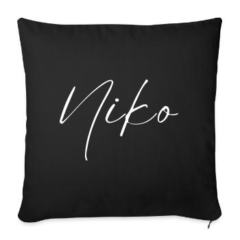 Niko Name T-Shirt Geschenk Für Männer - Sofakissenbezug 45 x 45 cm - Schwarz - Vorne
