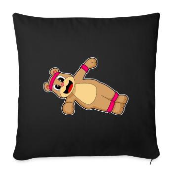 Bear Abdominal Training Bodybuilding - Sofa pillowcase 17,3'' x 17,3'' (45 x 45 cm) - black - Front