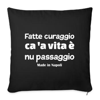 t-shirt Napoli t-shirt Neapolitan proverb - Sofa pillowcase 17,3'' x 17,3'' (45 x 45 cm) - black - Front