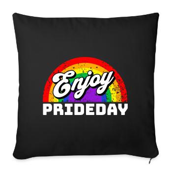 Pride Gay CSD Love LGBTQ Colors of the Rainbow - Sofa pillowcase 17,3'' x 17,3'' (45 x 45 cm) - black - Front