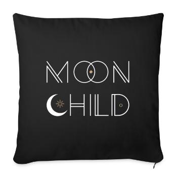 Moon Child, Boho Chic, Design spirituel et conscient - Housse de coussin décorative 45 x 45 cm - noir - Devant