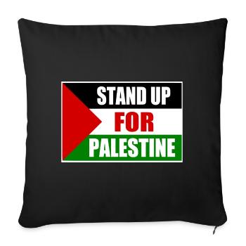 stand up for palestine - Sofa pillowcase 17,3'' x 17,3'' (45 x 45 cm) - black - Front