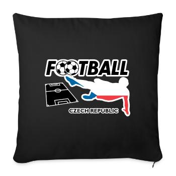 Football Fever Czech Republic - Sofa pillowcase 17,3'' x 17,3'' (45 x 45 cm) - black - Front