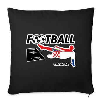 Football Fever Croatia - Sofa pillowcase 17,3'' x 17,3'' (45 x 45 cm) - black - Front