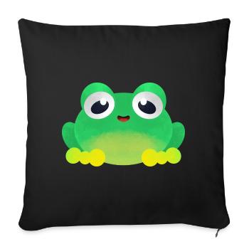 Petite grenouille - Housse de coussin décorative 45 x 45 cm - noir - Devant