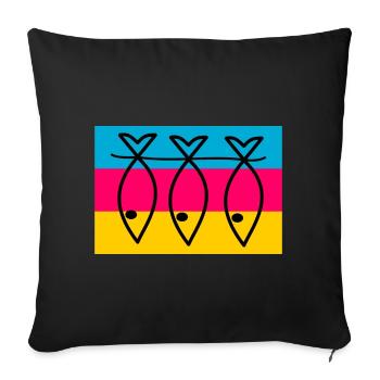FISH. SARDINE. APRIL FOOLS. SEA. OCEAN - Sofa pillowcase 17,3'' x 17,3'' (45 x 45 cm) - black - Front