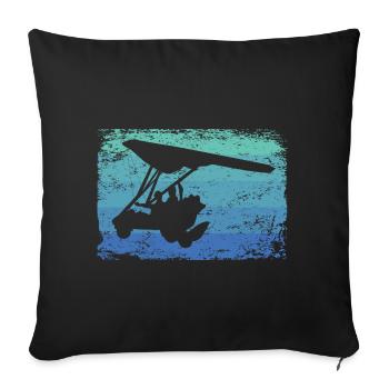 Paratrike Motor Hang Glider Deltatrike - Sofa pillowcase 17,3'' x 17,3'' (45 x 45 cm) - black - Front