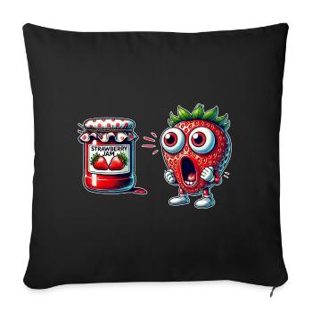 Funny strawberry jam design - Sofa pillowcase 17,3'' x 17,3'' (45 x 45 cm) - black - Front