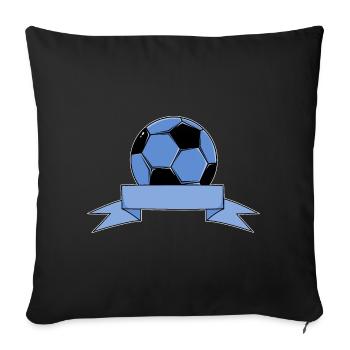 Football Name Banner Ribbon Blue - Sofa pillowcase 17,3'' x 17,3'' (45 x 45 cm) - black - Front