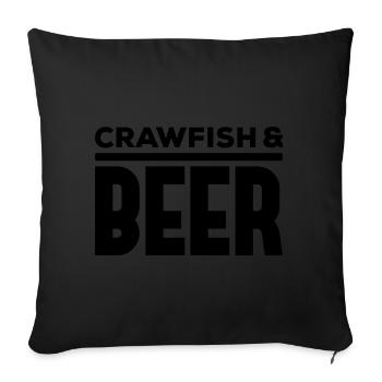 Écrevisses et bière – Maritime Delight - Housse de coussin décorative 45 x 45 cm - noir - Devant