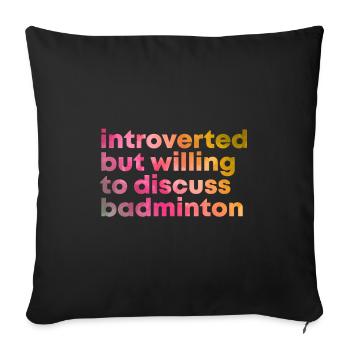 Badminton - Sofa pillowcase 17,3'' x 17,3'' (45 x 45 cm) - black - Front