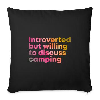 Camping - Housse de coussin décorative 45 x 45 cm - noir - Devant
