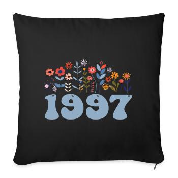 1997 Floral Pattern 1997 Floral Theme Floral 1997 - Sofa pillowcase 17,3'' x 17,3'' (45 x 45 cm) - black - Front