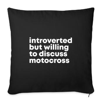 motocross - Housse de coussin décorative 45 x 45 cm - noir - Devant