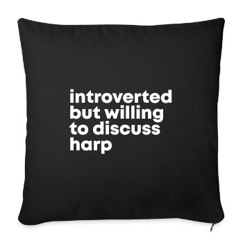 harpe - Housse de coussin décorative 45 x 45 cm - noir - Devant