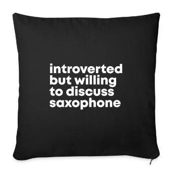 saxophone - Housse de coussin décorative 45 x 45 cm - noir - Devant