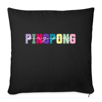 Ping-pong couleurs - cadeau amateur de pingpong - Housse de coussin décorative 45 x 45 cm - noir - Devant