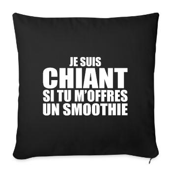 Homme qui adore : Smoothie. Design Drôle Humour - Housse de coussin décorative 45 x 45 cm - noir - Devant