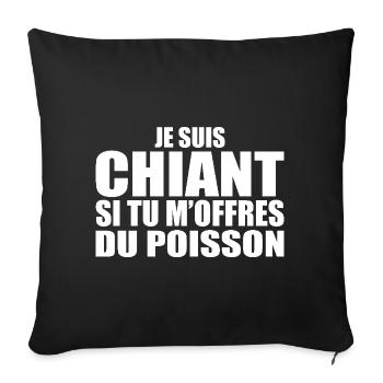 Man who adores: Pisces. Funny Design Humor - Sofa pillowcase 17,3'' x 17,3'' (45 x 45 cm) - black - Front
