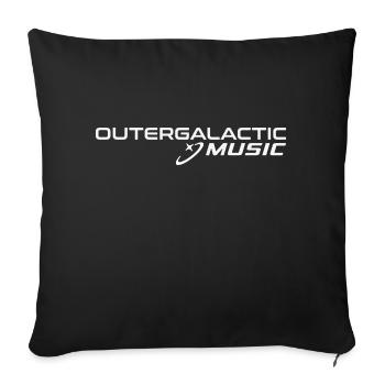 Outergalactic Music logo white - Sofa pillowcase 17,3'' x 17,3'' (45 x 45 cm) - black - Front
