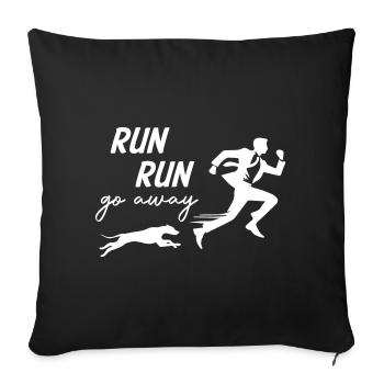 Fuir le chien - Housse de coussin décorative 45 x 45 cm - noir - Devant