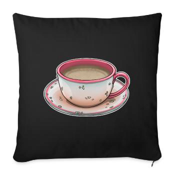 Tasse Kaffee - Sofakissenbezug 45 x 45 cm - Schwarz - Vorne