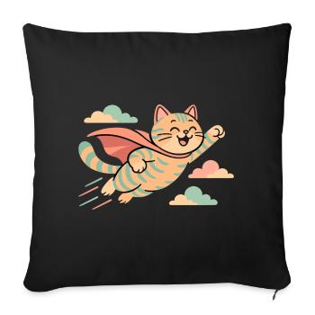 Super Cat British Shorthair Tiger Gift - Sofa pillowcase 17,3'' x 17,3'' (45 x 45 cm) - black - Front