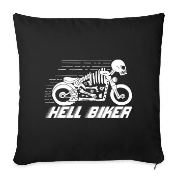 Skeleton biker - Sofa pillowcase 17,3'' x 17,3'' (45 x 45 cm) - black - Front